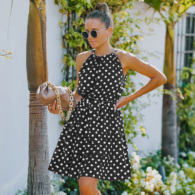 Vestido Elegante de Chifón con Lunares para Mujer - Image 18