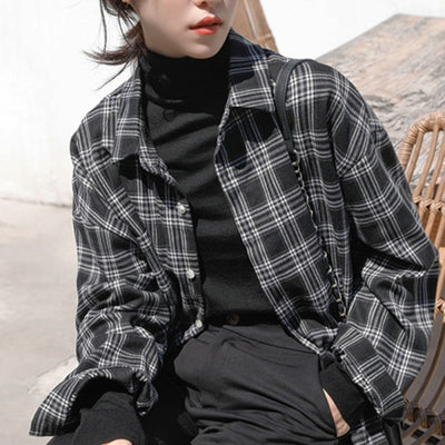 Camisa Cuadros Suelta Primavera Otoño - Image 9