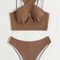 Bikini con Tirantes Ajustables en Colores Lisos