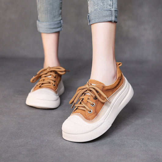 Zapatos Casuales de Cuero Vacuno Full Grain para Mujer con Cordones - Image 2