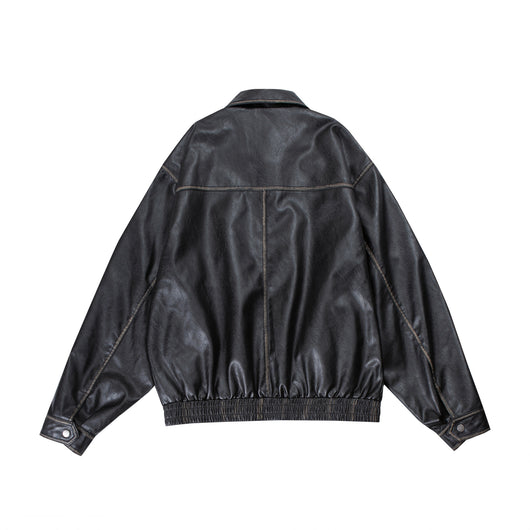 Chaqueta de Cuero PU con Solapa para Motociclista - Image 5