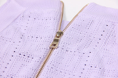 Chaleco Vestido Tejido Calado Manga Larga Cuello Redondo - Image 22