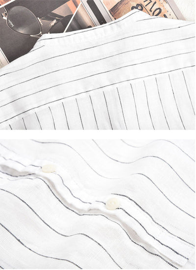Camisa Polo Manga Corta a Rayas con Cuello Alto - Image 17