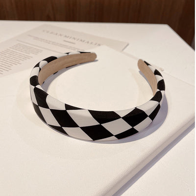 Diadema Cuadriculada Blanco y Negro - Accesorio Versátil para el Cabello - Image 8