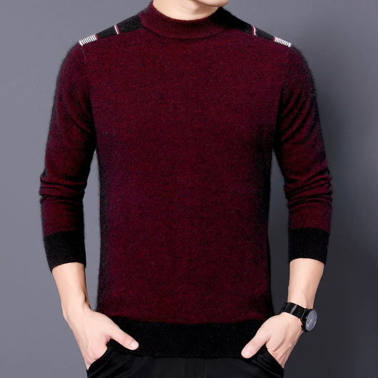 Suéter Cuello Alto Reversible de Terciopelo Manga Larga para Hombre - Image 8