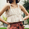 Blusa Fruncida Hombros Descubiertos para Playa y Vacaciones de Verano