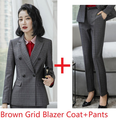 Traje Ejecutivo a Cuadros para Mujer - Ropa Formal de Negocios - Image 15