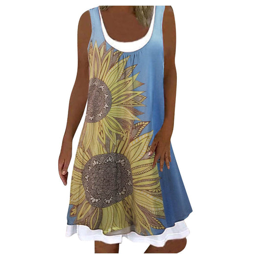Vestido Largo Estampado sin Mangas con Escote en V para Mujer - Image 7