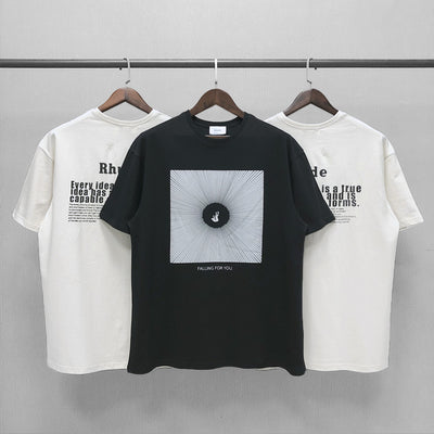 Camiseta Suelta de Manga Corta para Parejas - Estilo Urbano Moderno - Image 6