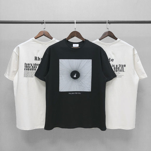 Camiseta Suelta de Manga Corta para Parejas - Estilo Urbano Moderno - Image 6