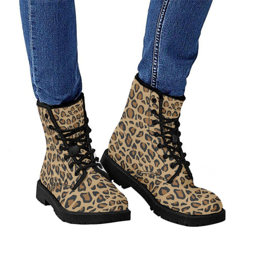 Botas Martin de Cuero para Mujer con Estampado y Tacón Bajo Británico