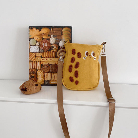Bolsa Bandolera Pequeña de Lona Cacahuete con Diseño Cartoon - Ajustable para Celular - Image 6