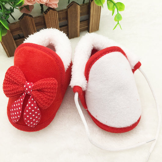 Zapatos de Bebé Niña con Moño y Forro Acolchado de Terciopelo - Image 2