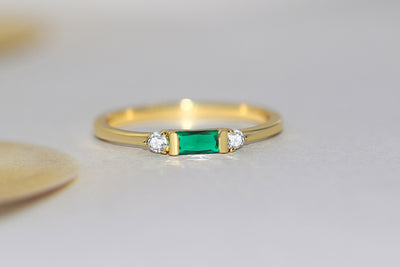 Anillo de Compromiso Geométrico con Circonia Cúbica Chapado en Oro 14K - Image 13