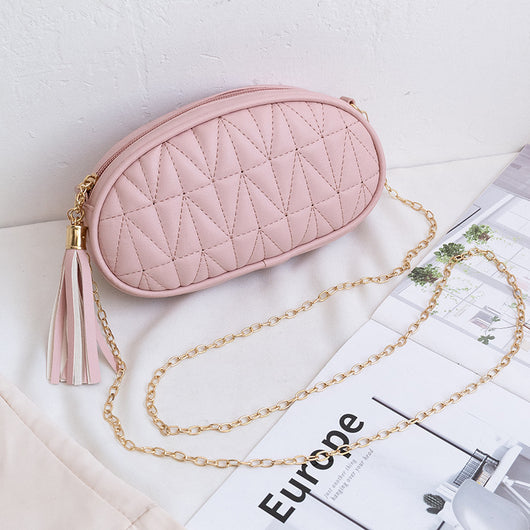 Bolso Bandolera Rombo con Cadena y Borlas - Image 12