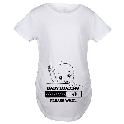 Camiseta Suelta de Maternidad con Estampado de Moda Manga Corta Talla Grande - Image 3