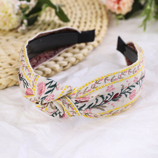 Diadema Étnica Bordada con Flores para Mujer - Image 8