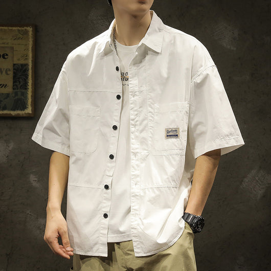 Camisa Casual Holgada para Hombre - Diseño Minimalista y Versátil - Image 14