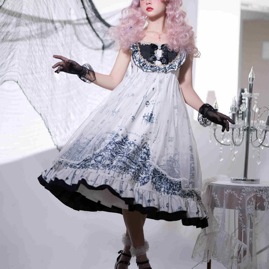 Vestido Lolita Gótico Japonés JSK - Estilo Halloween Parque de Diversiones Oscuro - Image 11