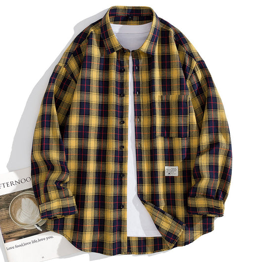 Camisa Casual de Cuadros Oversize para Hombre