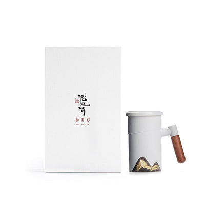 Taza de Té Artesanal con Asa de Madera, Filtro Integrado y Tapa - Image 14