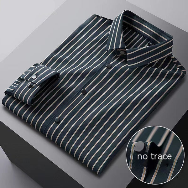 Camisa Elástica Sin Costuras con Rayas para Hombre