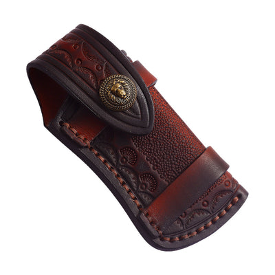 Funda Plegable de Cuero Grabado para Cuchillo de Bolsillo - Image 4