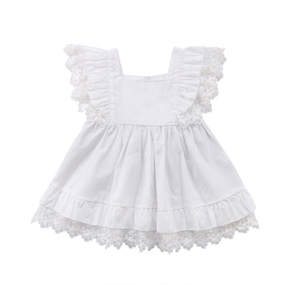 Vestido Infantil de Encaje Blanco con Malla - Image 8
