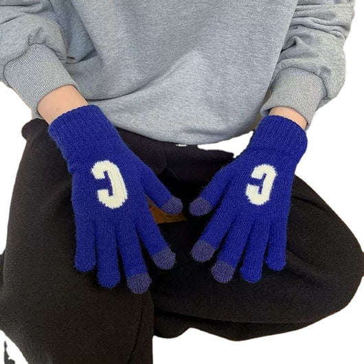 Guantes Tejidos de Lana Gruesa Letra C en Colores Pastel - Cálidos y Adorables - Image 3