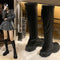 Botas Altas Estilo Coreano de Terciopelo con Plataforma Elevada