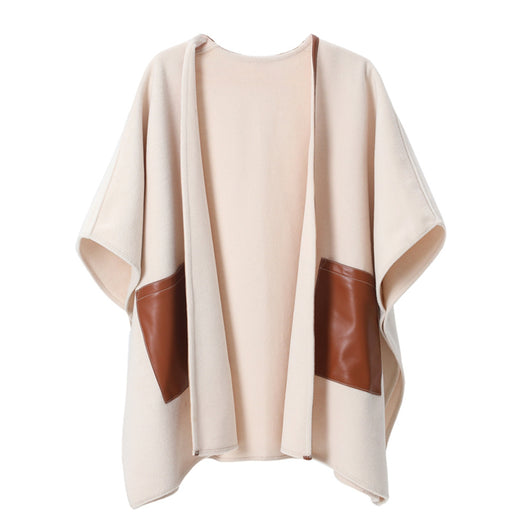 Chal Cruzado de Cuero Crema para Otoño e Invierno - Image 4