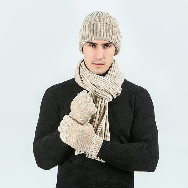 Conjunto Abrigador: Gorro, Bufanda y Guantes en Colores Sólidos