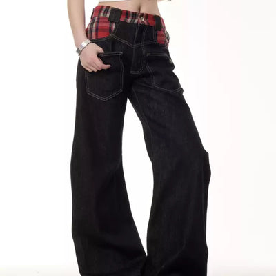 Jeans Retro con Costuras Escocesas y Bolsillos Invertidos - Image 5