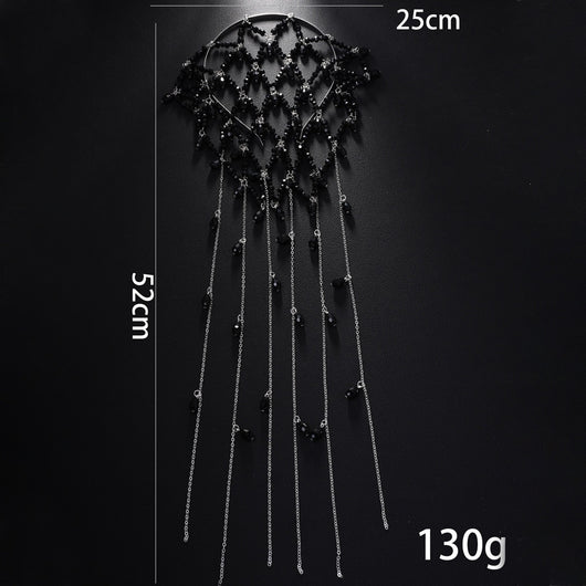 Diadema de Malla Negra Perla Estilo Retro para Trabajo Intenso - Image 9