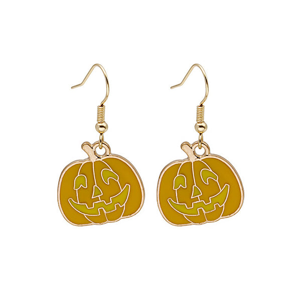 Aretes Halloween Calabaza Goteo de Aceite Aleación Joyería Espeluznante
