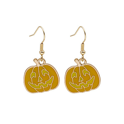 Aretes Halloween Calabaza Goteo de Aceite Aleación Joyería Espeluznante