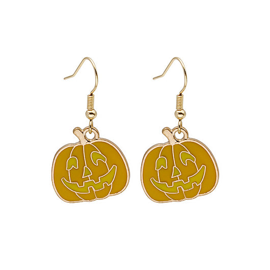 Aretes Halloween Calabaza Goteo de Aceite Aleación Joyería Espeluznante