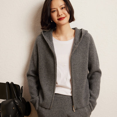 Cardigan Hoodie de Cachemira para Mujer con Cierre - Image 9