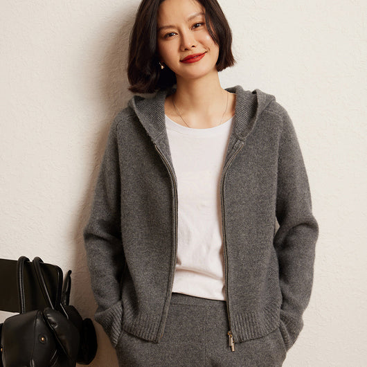 Cardigan Hoodie de Cachemira para Mujer con Cierre - Image 9