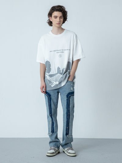 Playera Hombre Patrón de Letras con Colores Invertidos - Image 7