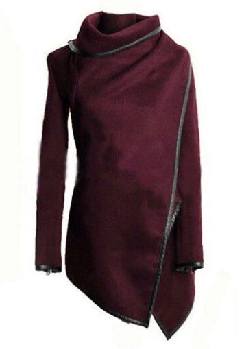 Abrigo de Lana Irregular Estilo Europeo - Gabardina Slim Elegante