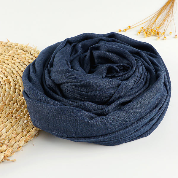 Pañuelo Artístico de Algodón y Lino en Colores Puros para Mujer