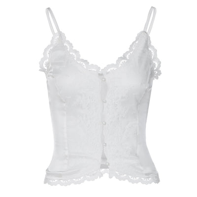 Top Tipo Camiseta Sexy con Escote en V y Detalle de Encaje para Mujer - Image 12