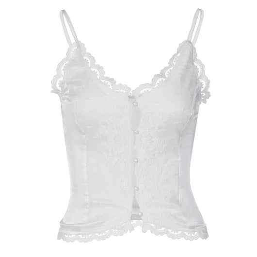 Top Tipo Camiseta Sexy con Escote en V y Detalle de Encaje para Mujer - Image 12