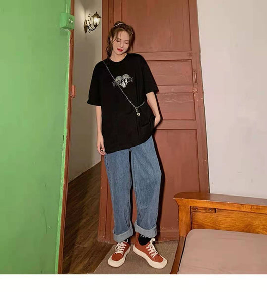 Pantalones Rectos Papá Anchos de Cintura Alta - Tendencia Suelta y Moderna - Image 5