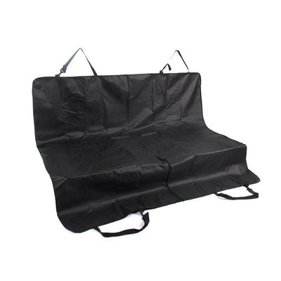 Cream Oxford cloth pet protection mat for car rear seats, featuring adjustable straps and seatbelt openings. - Image 10
