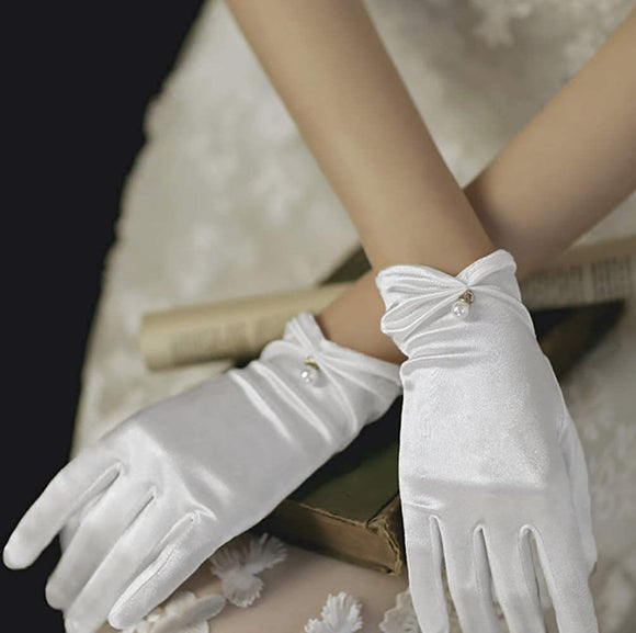 Guantes Cortos de Satén Personalizados para Mujer