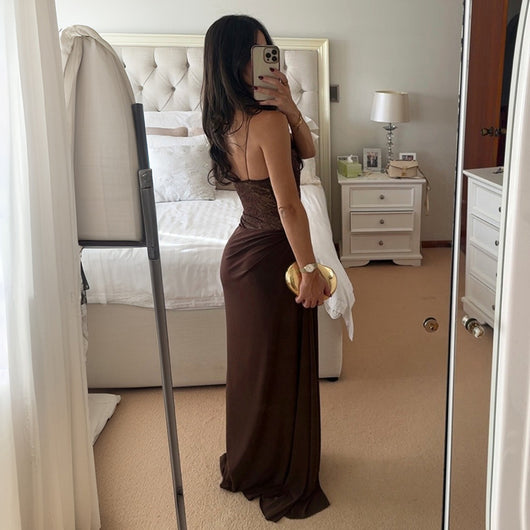 Vestido Maxi Elegante de Encaje Espalda Descubierta para Mujer - Image 3