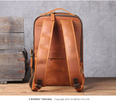 Mochila de Cuero Vintage Simplicity para Hombre - Image 16