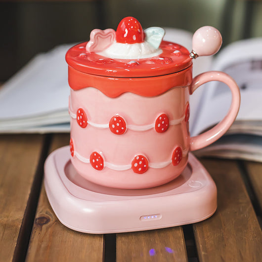 Taza de Café con Tapa, Cuchara y Caja de Regalo